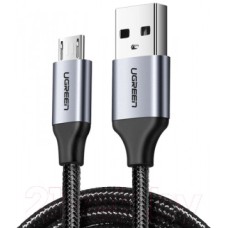 Кабель UGREEN US290 Micro USB 2.0 Cable 1M Metal/Black, 60146