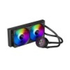 Кулер с водяным охлаждением, 1STPLAYER, TS4 240 BLACK, TS4-240-BK, intel 1151/1200/1700/1851 и amd AM4/AM5, TDP 250W, 2*120 мм, 600-2200 об/мин, 77 CFM, 36 dBA, Черный