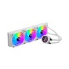 Кулер с водяным охлаждением, 1STPLAYER, TS4 360 WHITE, TS4-360-WH, intel 1151/1200/1700/1851 и amd AM4/AM5, TDP 300W, 3*120 мм, 600-1800 об/мин, 77 CFM, 38 dBA, Белый