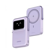 Пауэрбанк UGREEN PB572 45328 10000mAh mini Magnetic Robot Wls 20W(7.5W) USB-C With Hoder Purple