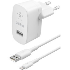 Сетевое ЗУ Belkin 12W USB-A 2.4A, Lightning 1m, white