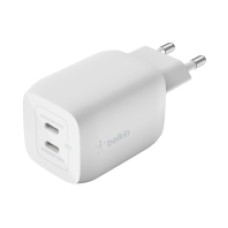 Зарядное устройство сетевое Belkin 65Вт 2хUSB-С GAN PD PPS, кабель USB-С > USB-C, 2м, белый