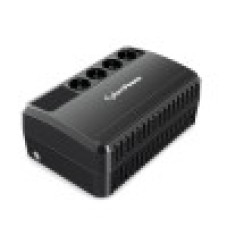 Источник бесперебойного питания, CyberPower, BU1000E, Мощность 1000ВА/600Вт, BU-серия, Линейно-интерактивный, Напольный, LED, AVR: 165-280В, АКБ 12В/5Ач*2 шт., Вых: 4xSchuko, Чёрный