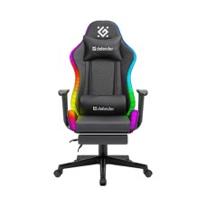 Игровое кресло Defender Watcher (M) RGB, подставка под ноги, черный
