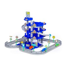 Полесье Паркинг 4-уровневый с дорогой и автомобилями (синий) (в коробке)