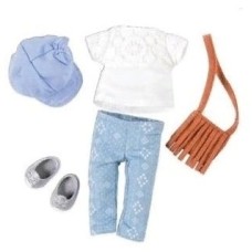 НАБОР ОДЕЖДЫ ДЛЯ КУКОЛ ТКАНЕВЫЙ LORI С СУМКОЙ С БАХРАМОЙ LO30022Z