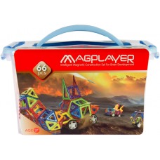 Конструктор Magplayer магнитный набор бокс 66 эл.