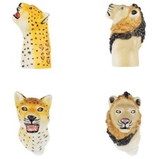 Игровой набор Same Toy Пальчиковый театр 2 ед, Леопард и Лев