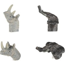 Игровой набор Same Toy Пальчиковый театр 2 ед, Носорог и Слон