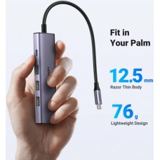 Конвертер Ugreen CM511 USB-C To HDMI+3*USB 3.0 A+PD 15596