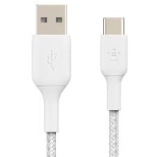 Кабель Belkin USB-A - USB-С, BRAIDED, 1m, white