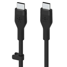 Кабель USB-C > USB-C зарядки/синхронизации Belkin 3м, 60Вт, Type-C, силиконовый, с клипсой, черный