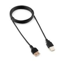 Кабель-удлинитель USB2.0 Cablexpert CC-USB2-AMAF-6B-N, AM/AF, медь, серия Pro, 1.8м, черн, пакет