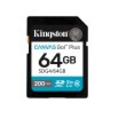Карта памяти, Kingston, SDG4/64GB, SDXC 64GB, Canvas Go Plus, C10, UHS-I, U3, V30