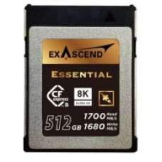 Карта памяти CFexpress Type B, 512Gb, Exascend Essential, 8K UltraHD, PCIe3.0, R1800/W1700