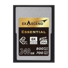 Карта памяти CFexpress Type A, 240Gb, Exascend Essential, VPG200 - 8K, PCIe3.0, R800/W700