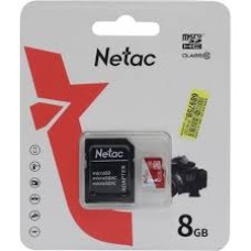 Карта памяти, Netac, NT02P500ECO-008G-R, MicroSDHC 8GB, с адаптером SD