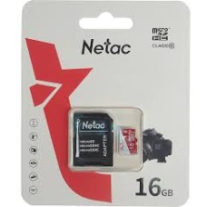 Карта памяти, Netac, NT02P500ECO-016G-R, MicroSDHC 16GB, с адаптером SD