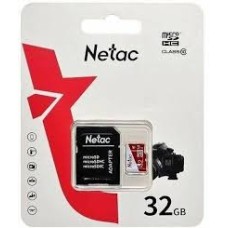 Карта памяти, Netac, NT02P500ECO-032G-R, MicroSDHC 32GB, с адаптером SD