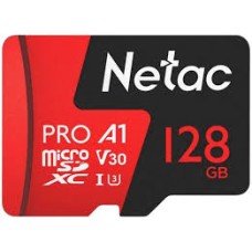 Карта памяти MicroSD 128GB Class 10 V30/A1 Netac NT02P500PRO-128G-R с адаптером