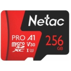 Карта памяти MicroSD 256GB Class 10 U1 Netac NT02P500PRO-256G-R с адаптером