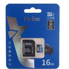 Карта памяти MicroSD 16GB Class 10 U1 Netac P500 NT02P500STN-016G-R с адаптером SD