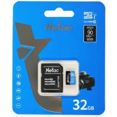 Карта памяти MicroSD 32GB Class 10 U1 Netac P500 NT02P500STN-032G-R с адаптером SD