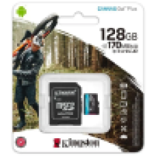 Карта памяти Kingston 128GB microSDXC Canvas Go Plus 170R/90W A2 U3 V30 Card + Adapter, SDCG3/128GB