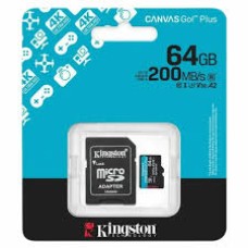 Карта памяти MicroSD, Kingston Canvas Go! Plus Gen4, 64GB, SDCG4/64GB, Class 10, UHS-I, R200/W160