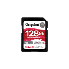 Карта памяти SD, Kingston Canvas React Plus, 128GB, SDR2V6/128GB, UHS-II, R280/W100, V60