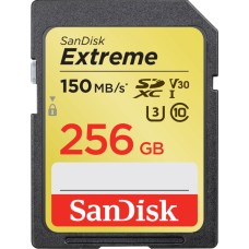 SANDISK Extreme PLUS 256GB SDXC Memory Card + 2 years RescuePRO Deluxe up to 190MB/s & 130MB/s Read/Write speeds, UHS-I, Class 10, U3, V30