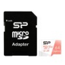 Карта памяти SDXC Silicon Power, SP064GBSTXDV3V20SP, 64GB, Class 10 MemoryCard micro +adapter