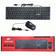 Комплект клавиатура+мышь Wintek WSKB-KB-510, USB, рус/англ/каз, 1.5 м, чёрный