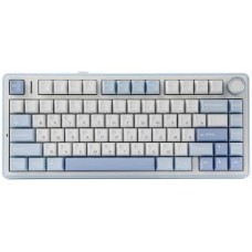 Клавиатура AULA F75, mechanical, Gray Wood V3 switch, 80 keys EN/RU, 2.4/BT/cable, Blue-white-dark blue