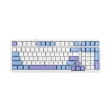 Клавиатура AULA F99, mechanical, Gray Wood V3 switch, 99 keys EN/RU, 2.4/BT/cable, White-blue-purple