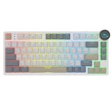Уц. Клавиатура USB, Royal Kludge RK N80, вскрыта упаковка KeyBoard mechanical, Red switch, 80 keys, 2,4/­BT/­cable, LCD, Pearly D