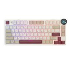 Уц. Клавиатура USB, Royal Kludge RK N80, вскрыта упаковка KeyBoard mechanical, Red switch, 80 keys, 2,4/­BT/­cable, LCD, Rosy Clo