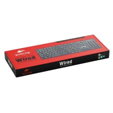 Клавиатура Wintek WS-KB-123, USB, рус/англ/каз, 1.5 м, чёрная