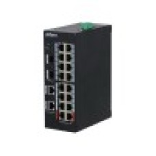 Коммутатор, Dahua, DH-HS3220-16GT-190, Индустриальный, Неуправляемый, 16 портов 10/100/1000Мбит/с (PoE/PoE+/Hi-PoE/IEEE802.3bt до 190Вт), 2 uplink порта SFP,2 uplink порта x 10/100/1000Мбит/с, питание: 48–57 В (DC)