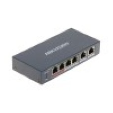 Коммутатор, Hikvision, DS-3E0106P-E/M(B), Неуправляемый, 4 x 10/100 Mbps, РоЕ 802.3af/at 45W, 2 x 10/100 Mbps RJ45, Настольный, Long Range Ports 1 to 4: up to 300 m.