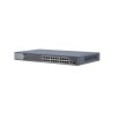 Коммутатор, Hikvision, DS-3E0526P-E/M(B), Неуправляемый, 24 x Gigabit RJ45, РоЕ 802.3af/at 225W, 2 x SFP, Стоечный