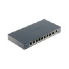 Коммутатор, Hikvision, DS-3E1510P-EI/M, Управляемый L2, 8 x Gigabit RJ45, РоЕ 802.3af/at 60W, 2 x Gigabit RJ45, Настольный, Металл