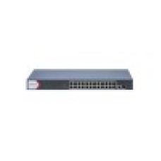 Коммутатор, Hikvision, DS-3E1526P-EI, Управляемый L2, 24 x Gigabit RJ45, РоЕ 802.3af/at 370W, 1 x Gigabit, 1 x SFP, Стоечный, Long Range Ports 1 to 24: up to 300 m.