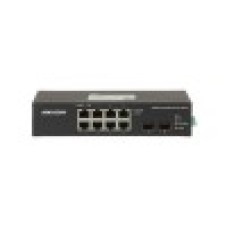 Коммутатор, Hikvision, DS-3T0310HP/No Power unit, Неуправляемый, 8 x 10/100 Mbps, РоЕ 802.3af/at/bt 110W, 1 x Gigabit RJ45, 1 x SFP combo, DIN рейка, Long Range Ports 7 to 8: up to 300 m.