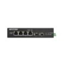 Коммутатор, Hikvision, DS-3T0506HP-E/HS, Неуправляемый, 4 x Gigabit , РоЕ 802.3af/at/bt 65W, 4 x SFP, DIN рейка, Long Range Ports 3 to 4: up to 300 m.