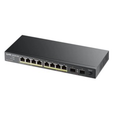 Unmanaged Gigabit PoE Switch Zyxel GS1100-10HP, 8xRJ-45: 1G PoE+, 2xSFP, 130W PoE budget, desktop, fanless