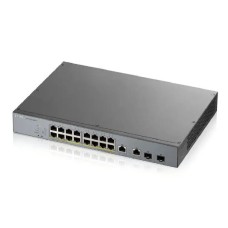 Smart L2 Surveillance Gigabit PoE Switch Zyxel NebulaFlex Pro GS1350-18HP, 16xRJ-45: 1G PoE+, 2xCombo (SFP/RJ-45), 250W PoE budget, extended range (250m), rack 19