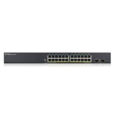 Smart L2 Gigabit PoE Switch Zyxel GS1900-24HPv2, 24xRJ-45: 1G PoE+, 2xSFP, 170W PoE budget, rack 19