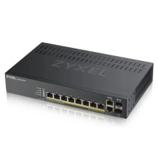 Smart L2 Gigabit PoE Switch Zyxel NebulaFlex GS1920-8HPv2, 8xRJ-45: 1G PoE+, 2xCombo (SFP/RJ-45), 130W PoE budget, rack 19