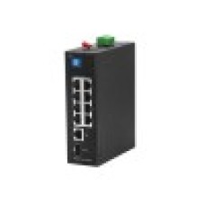 Коммутатор, BDCOM, IES200-LSTW1108, Неуправляемый, 8 портов 10/100M RJ45, 1 порт SFP, 1 порт GE RJ45, DC 12-55В Dual RPS, -40+75°C, DIN-rail